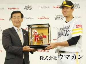 蒲郡市長と千賀滉大選手